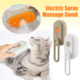 Escova a vapor para gatos e para cães 3 em 1. Escova  eléctrica para pêlos de gato com massagem.