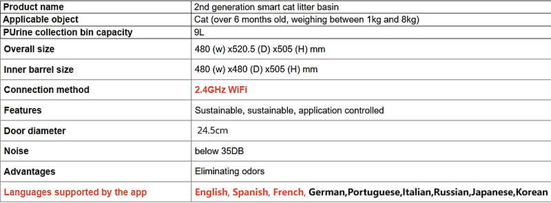 Caixa de areia para gatos auto-limpeza, remoção automática de odor, 65L+9L, controle por aplicativo.