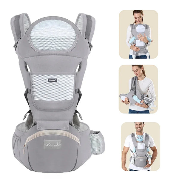 Porta-bebés Ergonómico com cintura Multifuncional para Recém-Nascidos e Crianças