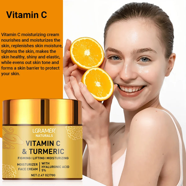 Cúrcuma Vitamina C Creme facial Retinol Hidratante Refirmante Hialurónico Branqueador Reparador Suave Cuidados com a pele Cremes branqueadores