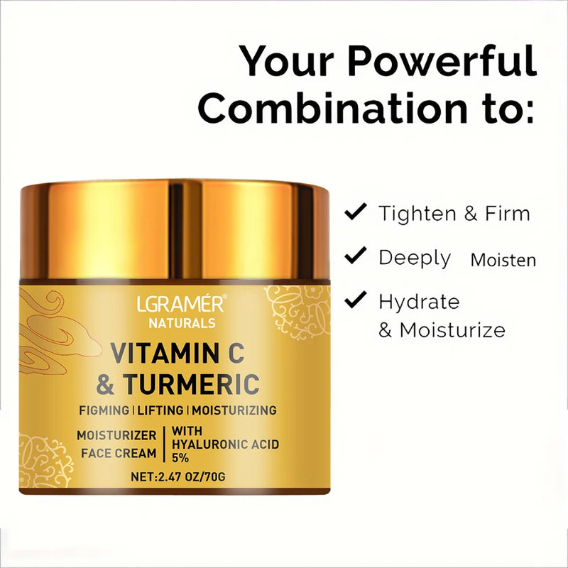 Cúrcuma Vitamina C Creme facial Retinol Hidratante Refirmante Hialurónico Branqueador Reparador Suave Cuidados com a pele Cremes branqueadores