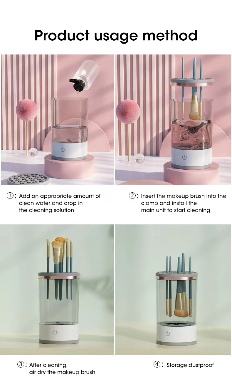 Limpador / higienizadora automático de escova de maquiagem elétrica